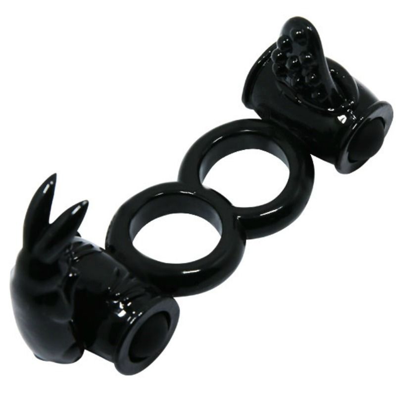 Cockring Vibrant Baile Rabbit Double Noir